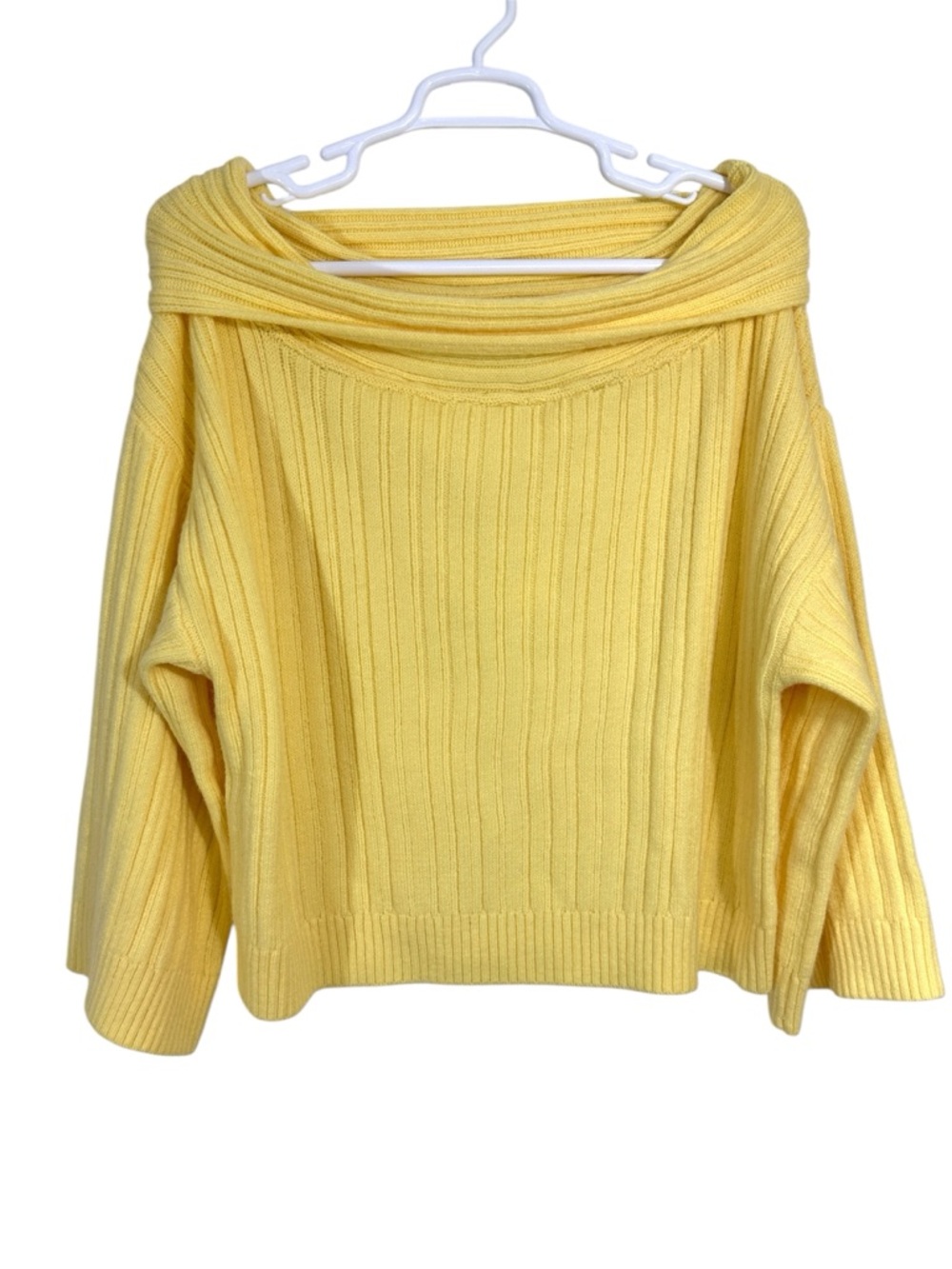Peppermayo Federico Off The Shoulder Knit Sweater In Lemon - Picture 4 of 9